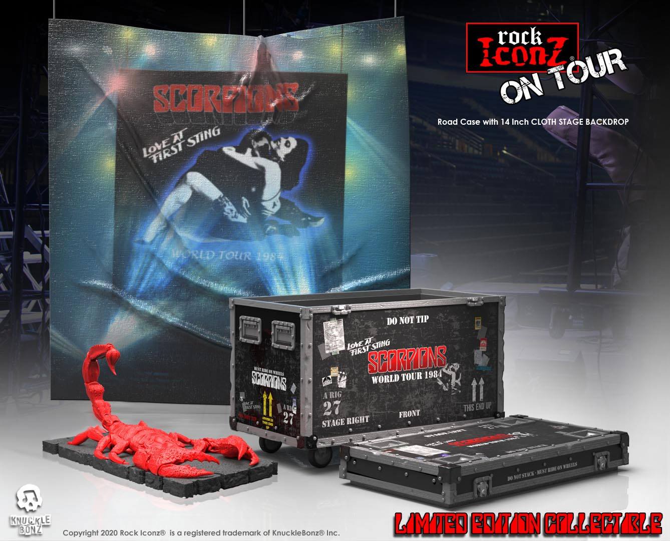 [PREORDER] Scorpions Rock Ikonz On Tour World Tour 1984 Road Case Statue + Stage Backdrop