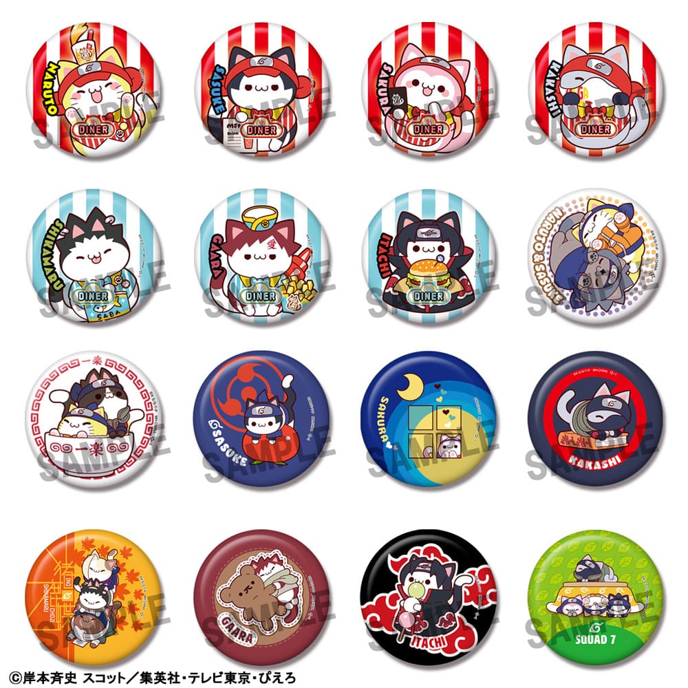 [PREORDER] Naruto Mega Cat Project Nyaruto! Enamel Pin 5 cm Assortment (16)