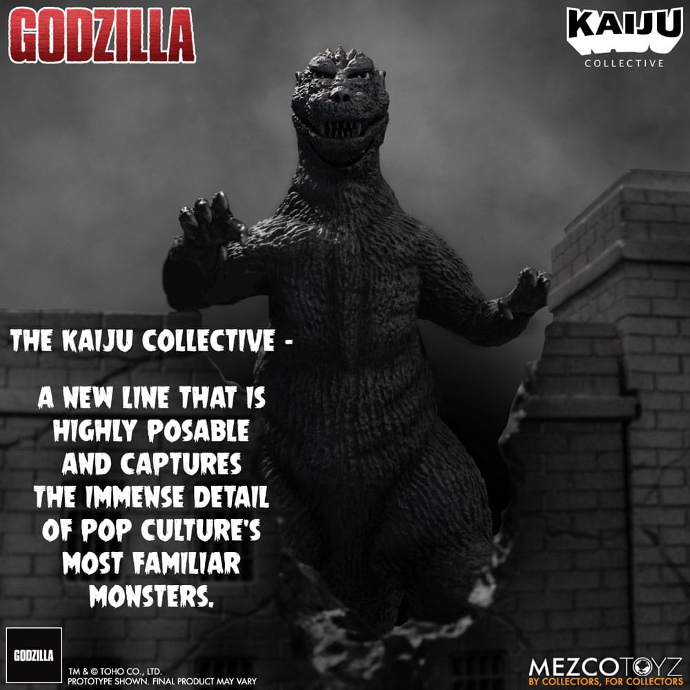[PREORDER] Godzilla (1954) Kaiju Collective Action Figure Godzilla - Black & White Edition 20 cm
