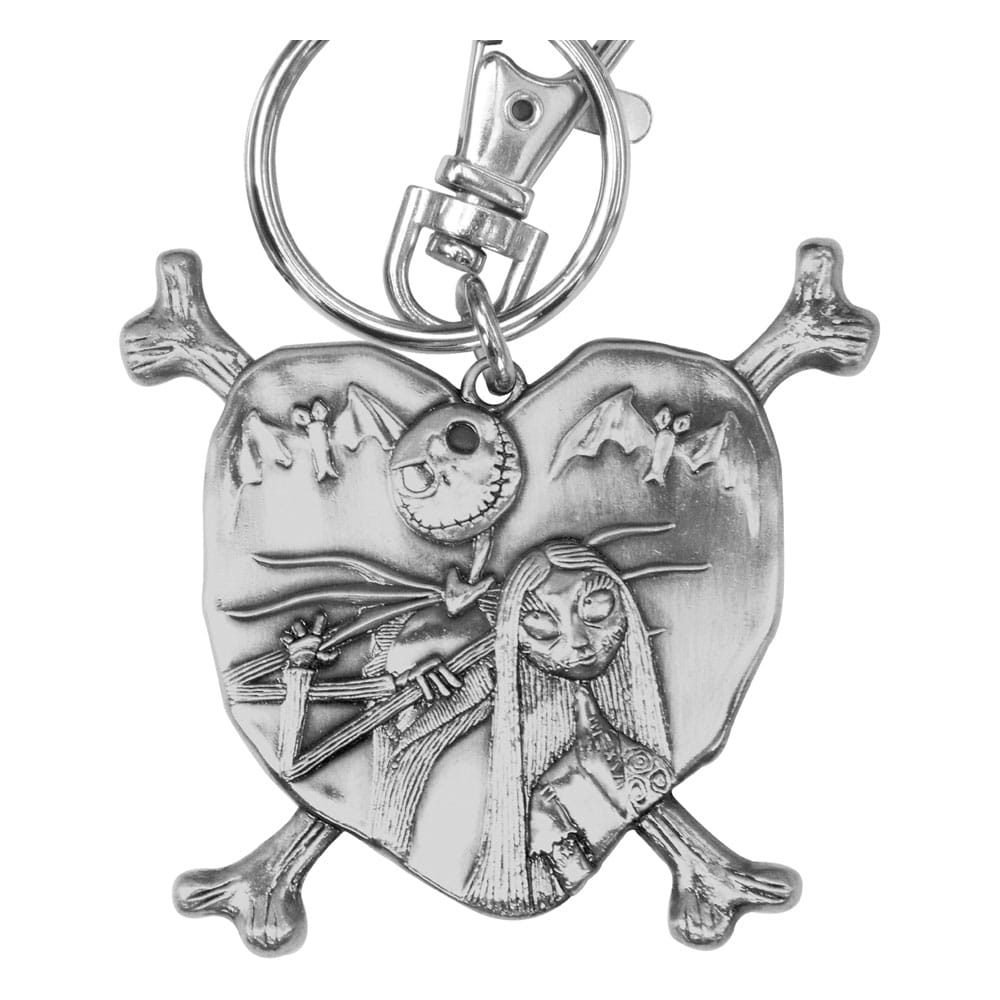 [PREORDER] Nightmare before Christmas Metal Keychain Jack and Sally in Heart