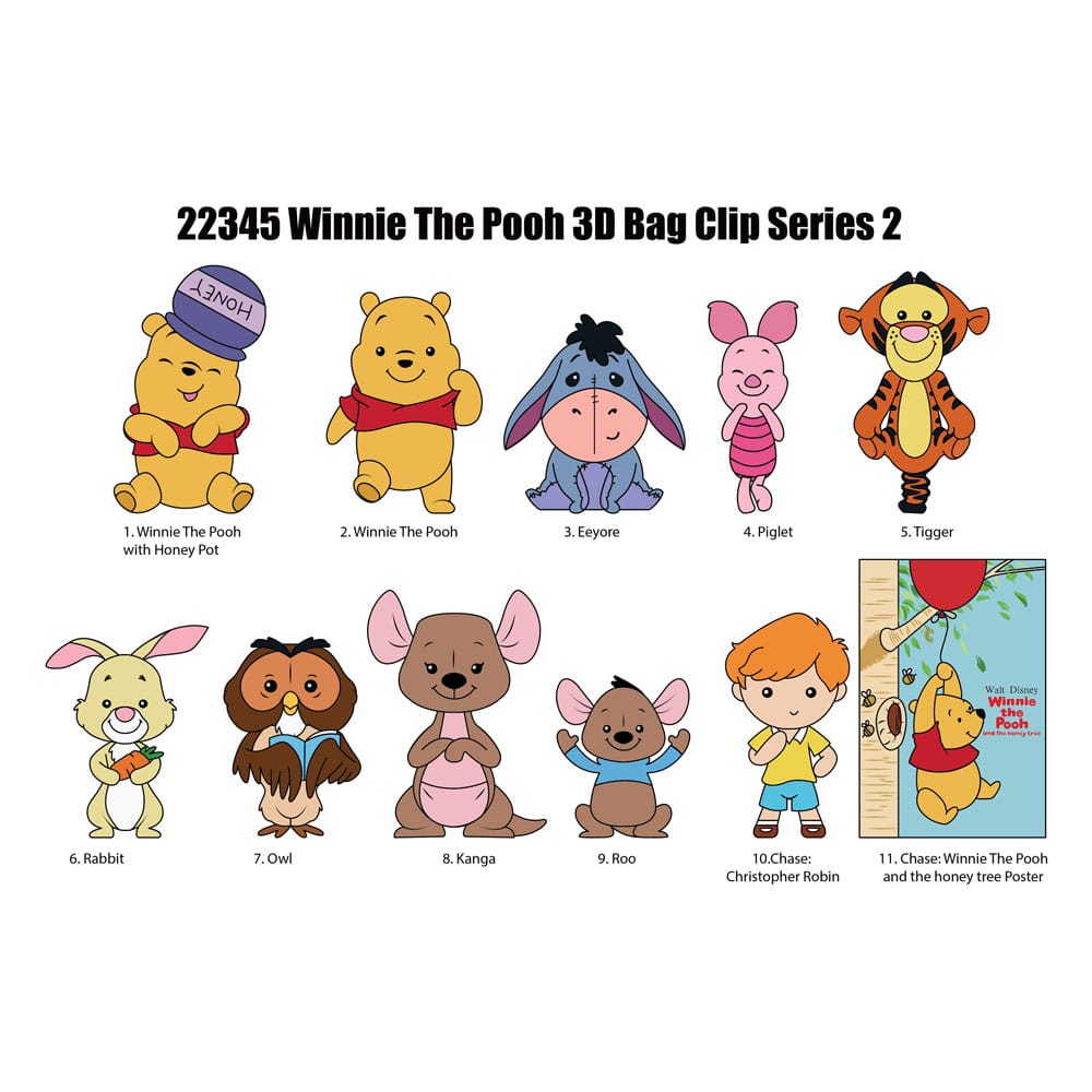 [PREORDER] Winnie the Pooh 3D Foam Bag Clips Series 2 Display (24)