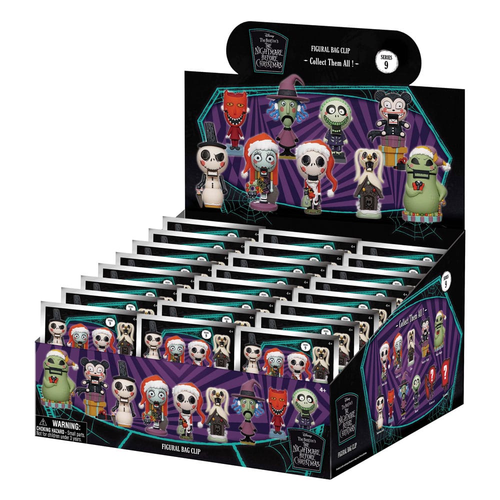 [PREORDER] Nightmare Before Christmas 3D PVC Bag Clips  Glow in the Dark Series 9 Display (24)