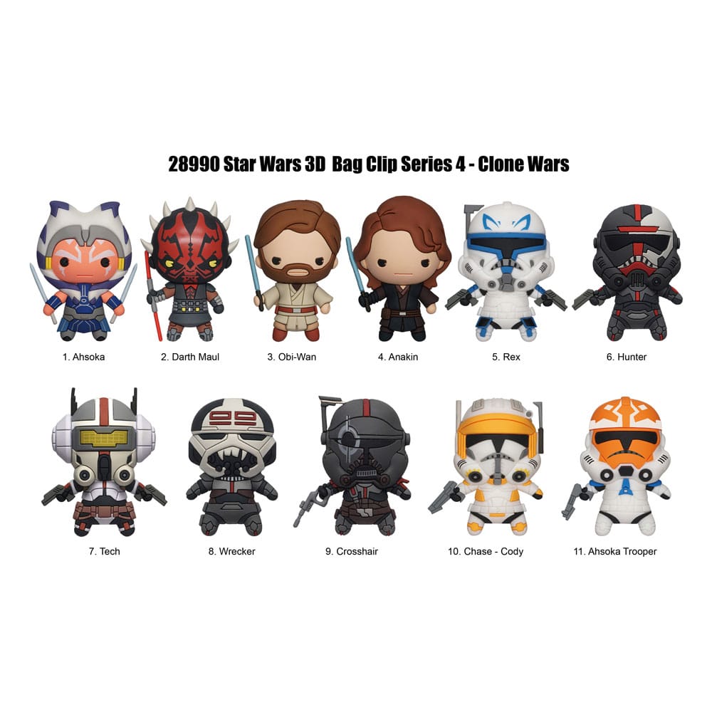 [PREORDER] Star Wars Clone Wars 3D PVC Bag Clips  Series 4 Display (24)