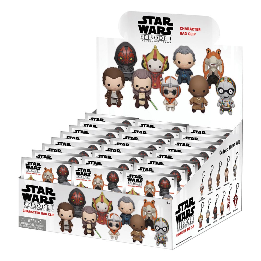 [PREORDER] Star Wars  3D PVC Bag Clips The Phantom Menace Display (24)