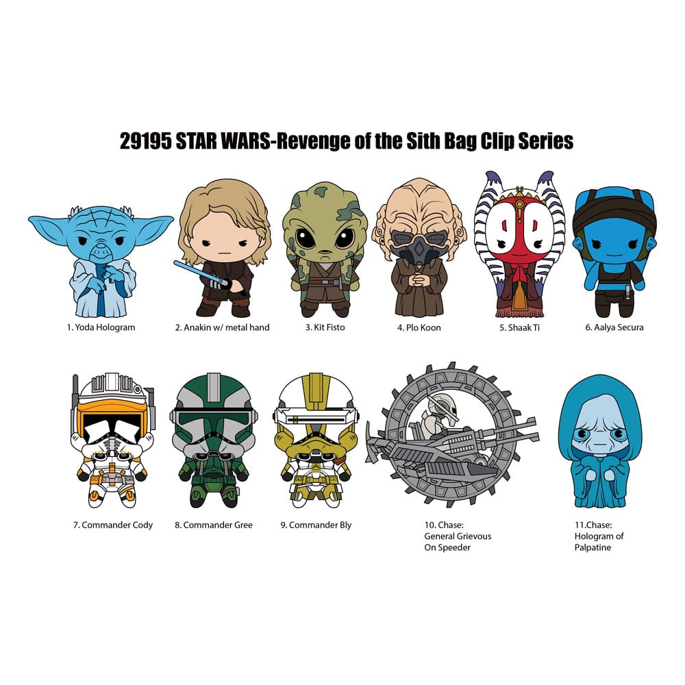[PREORDER] Star Wars-EP III Revenge Of Sith 3D PVC Bag Clips Series 1 Display (24)