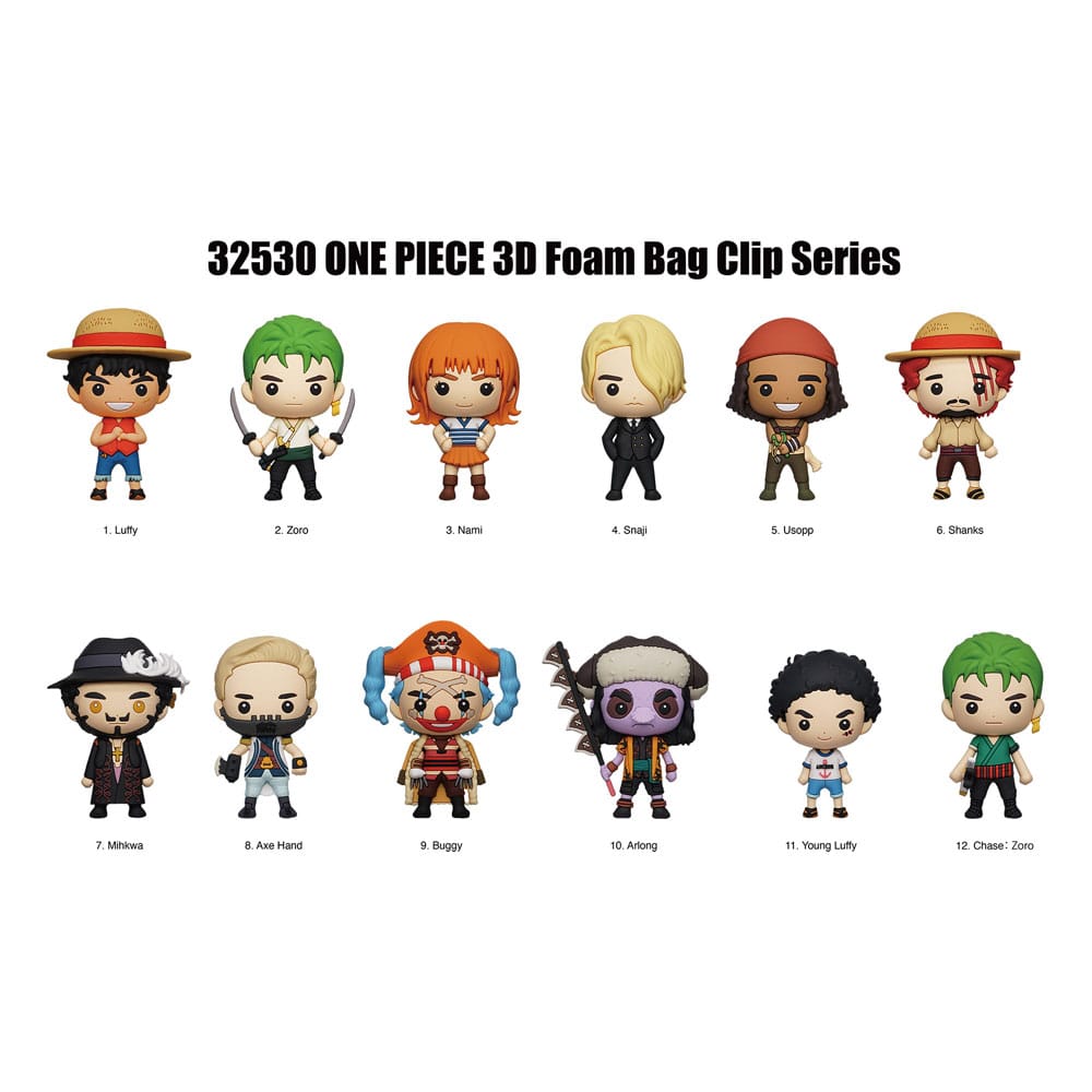 [PREORDER] One Piece 3D PVC Bag Clips Netflix Series 1 Display (24)