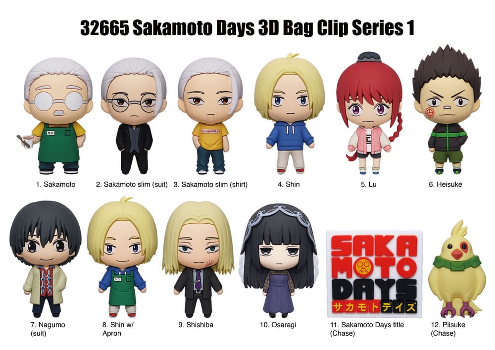 [PREORDER] Sakamoto Days 3D PVC Bag Clips Series 1 Display (24)