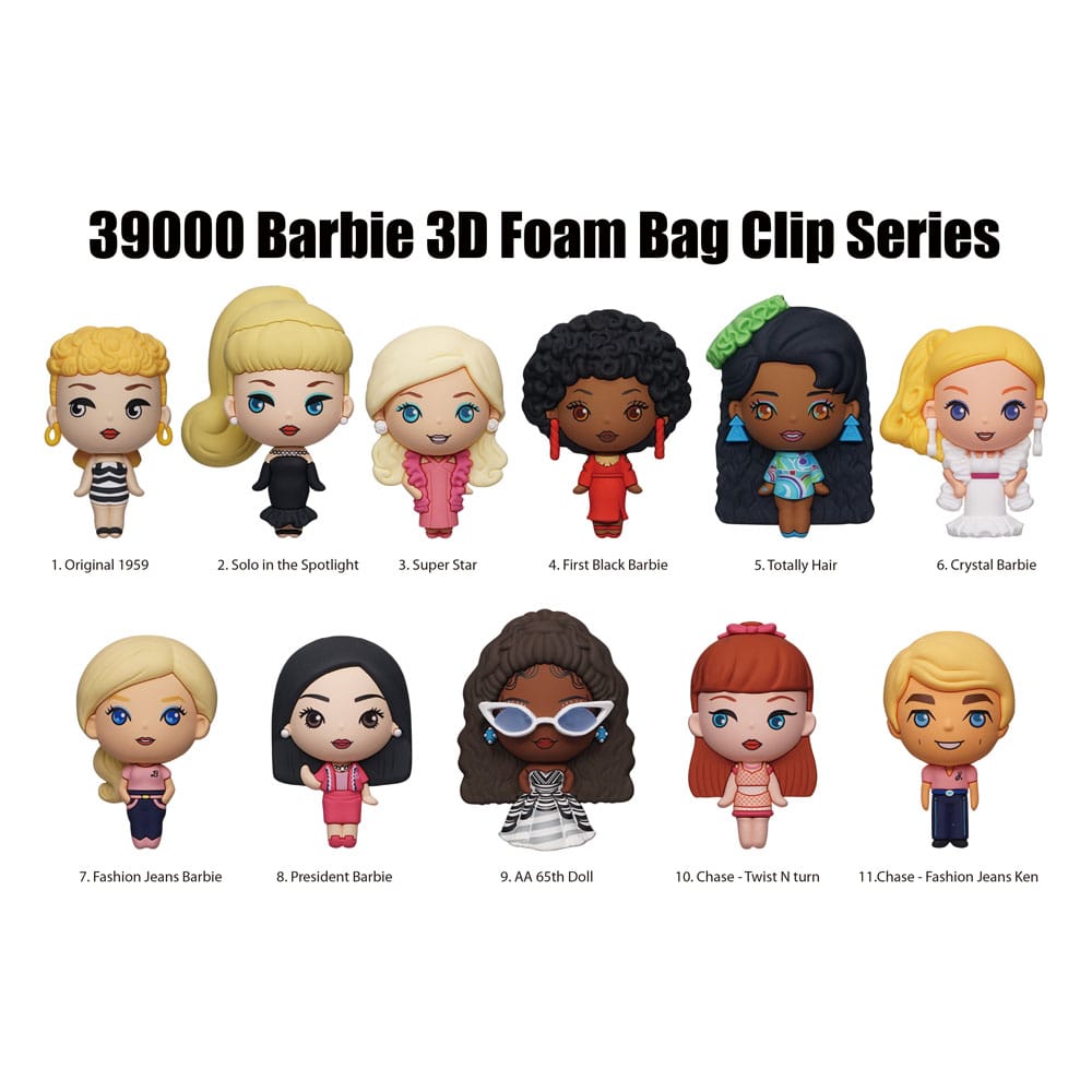 [PREORDER] Barbie 3D PVC Bag Clips Series 1 Display (24)