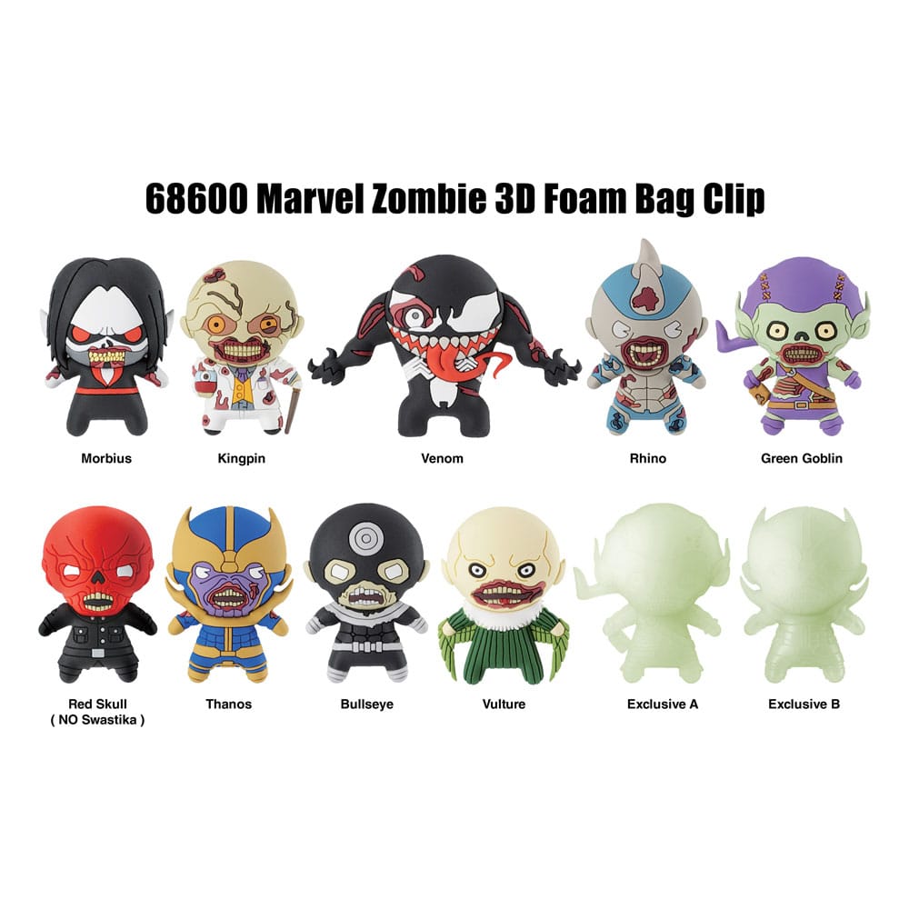 [PREORDER] Marvel 3D PVC Bag Clips  Series 1 Zombies Display (24)