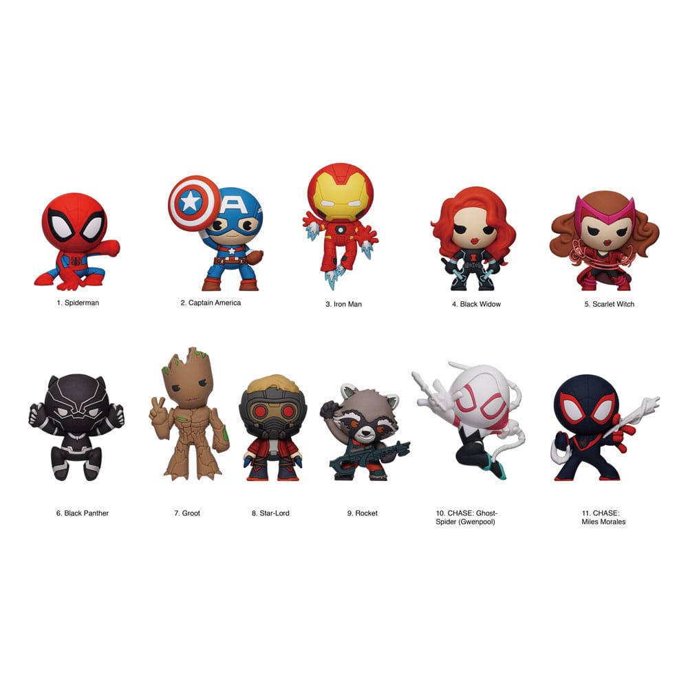 [PREORDER] Marvel 3D PVC Bag Clips 85th Core Comic Series 12 Display (24)