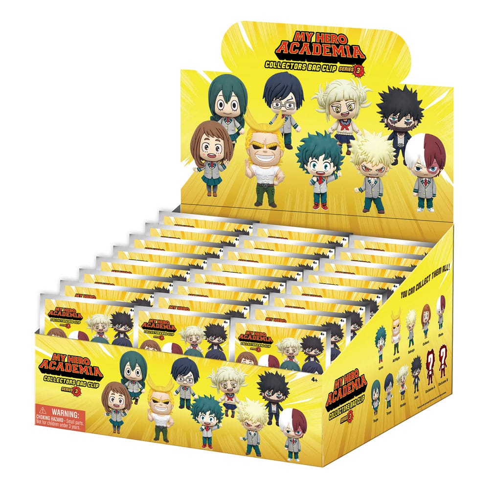 [PREORDER] My Hero Academia 3D PVC Bag Clips Series 3 Display (24)
