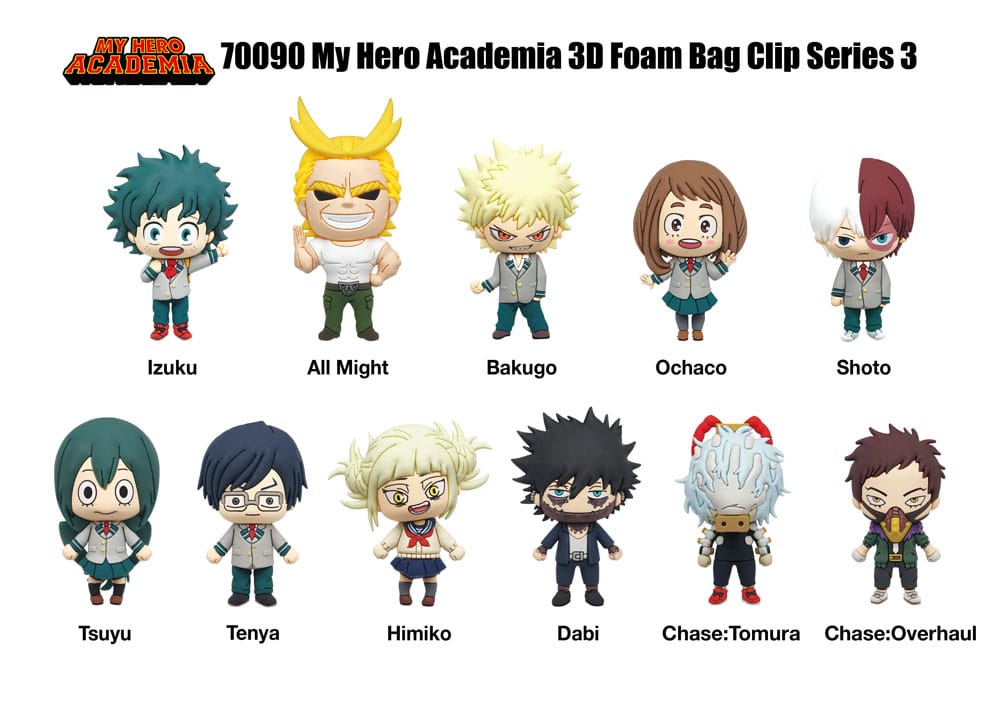 [PREORDER] My Hero Academia 3D PVC Bag Clips Series 3 Display (24)