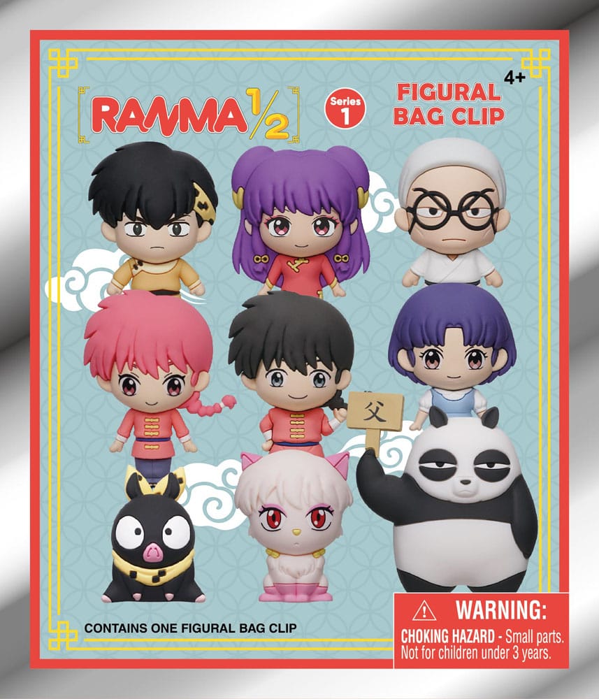 [PREORDER] Ranma 1/2 3D PVC Bag Clips  Series 1 Display (24)