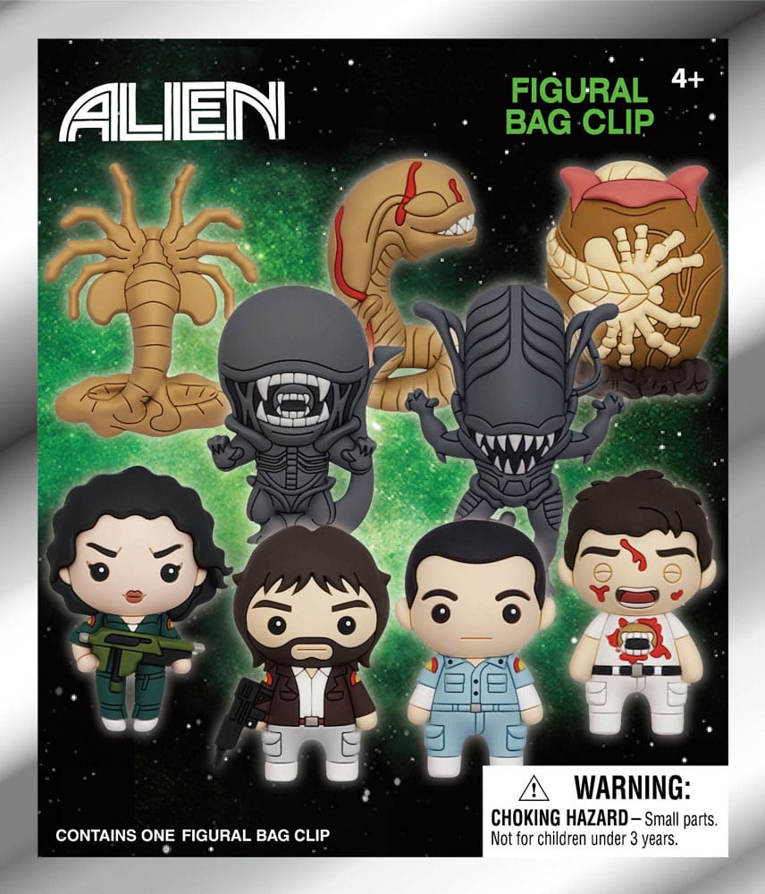 [PREORDER] Alien 3D PVC Bag Clips  Series 1 Display (24)