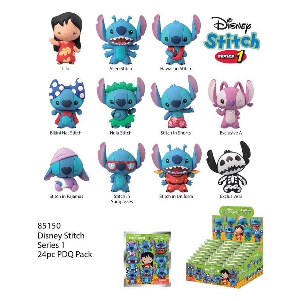 [PREORDER] Lilo & Stitch 3D PVC Bag Clips Series 1 Display (24)
