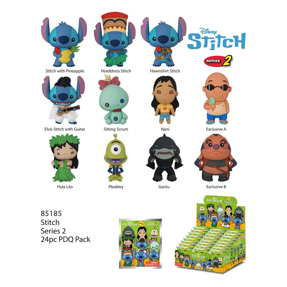 [PREORDER] Lilo & Stich 3D PVC Bag Clips Stich Series 2 Display (24)