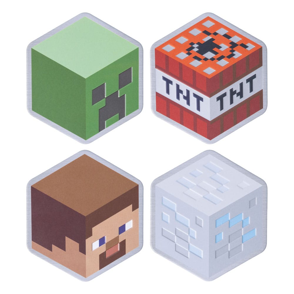 MINECRAFT - Set of 4 Metal Coasters