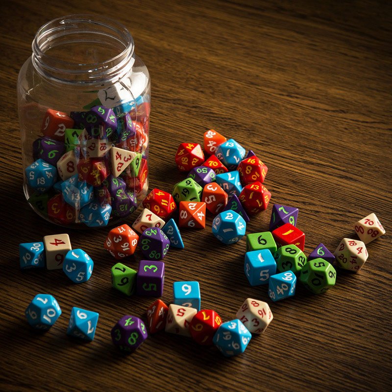 [PREORDER] Round Jar of Classic RPG Dice (80)